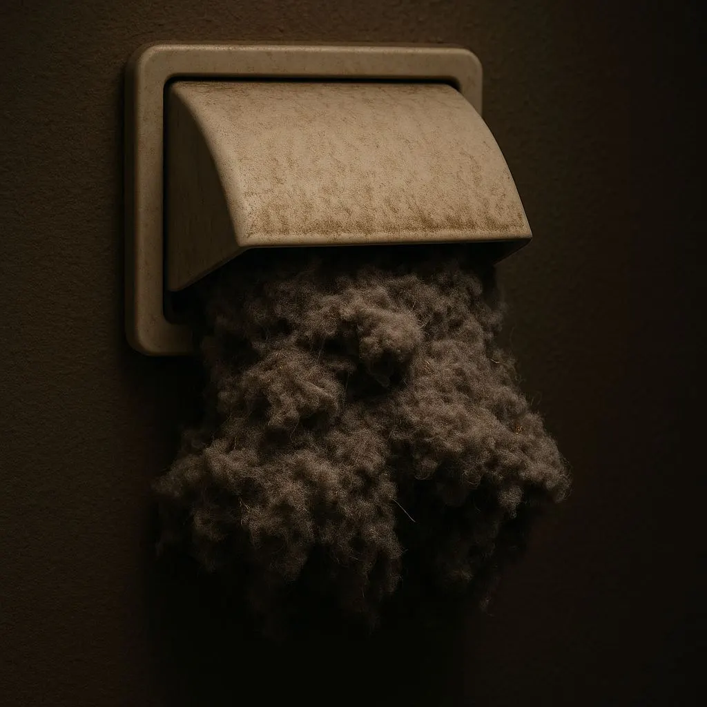 Top 5 Blocked Dryer Vent Warning Signs – Avoid Costly Repairs! 3 Blocked Dryer Vent with Excess Lint Buildup - Safety Hazard