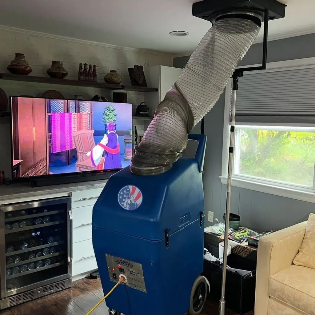 Air duct cleaning equipment in use inside a home—highlighting the benefits of duct cleaning in Alexandria VA