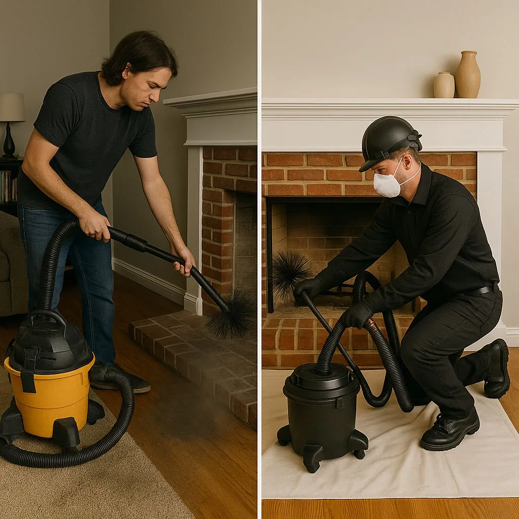 Chimney Sweep Cost in Alexandria VA comparison of DIY vs professional cleaning services.