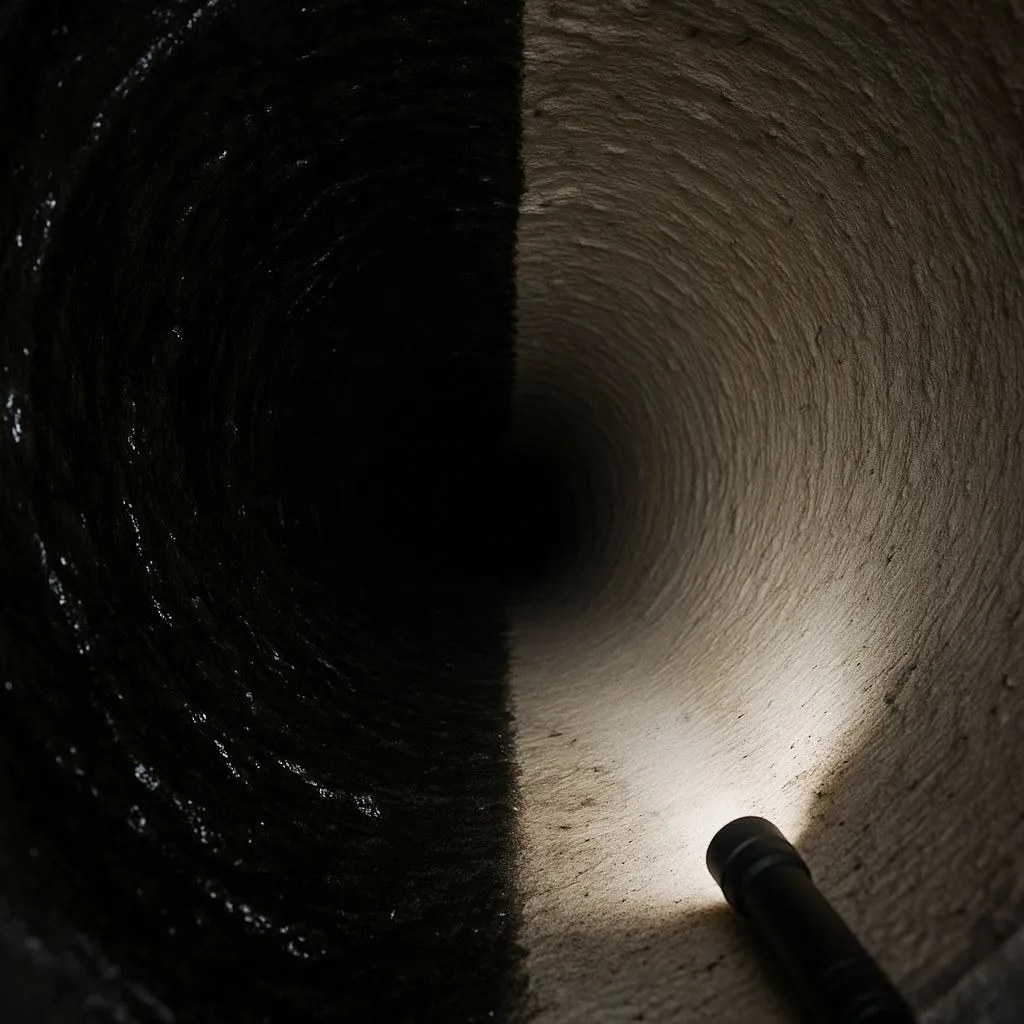 Chimney fire hazards in Alexandria VA shown through a dramatic view of a cracked brick chimney releasing thick smoke into the sky, highlighting risks of damage and creosote buildup.